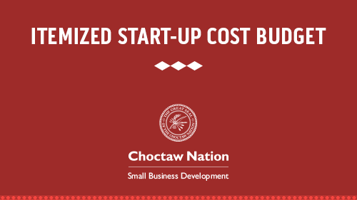 Itemized Start-Up Cost Budget